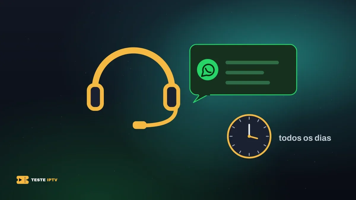 Fone de atendimento ao lado de uma conversa de WhatsApp e um relógio indicando atendimento diário